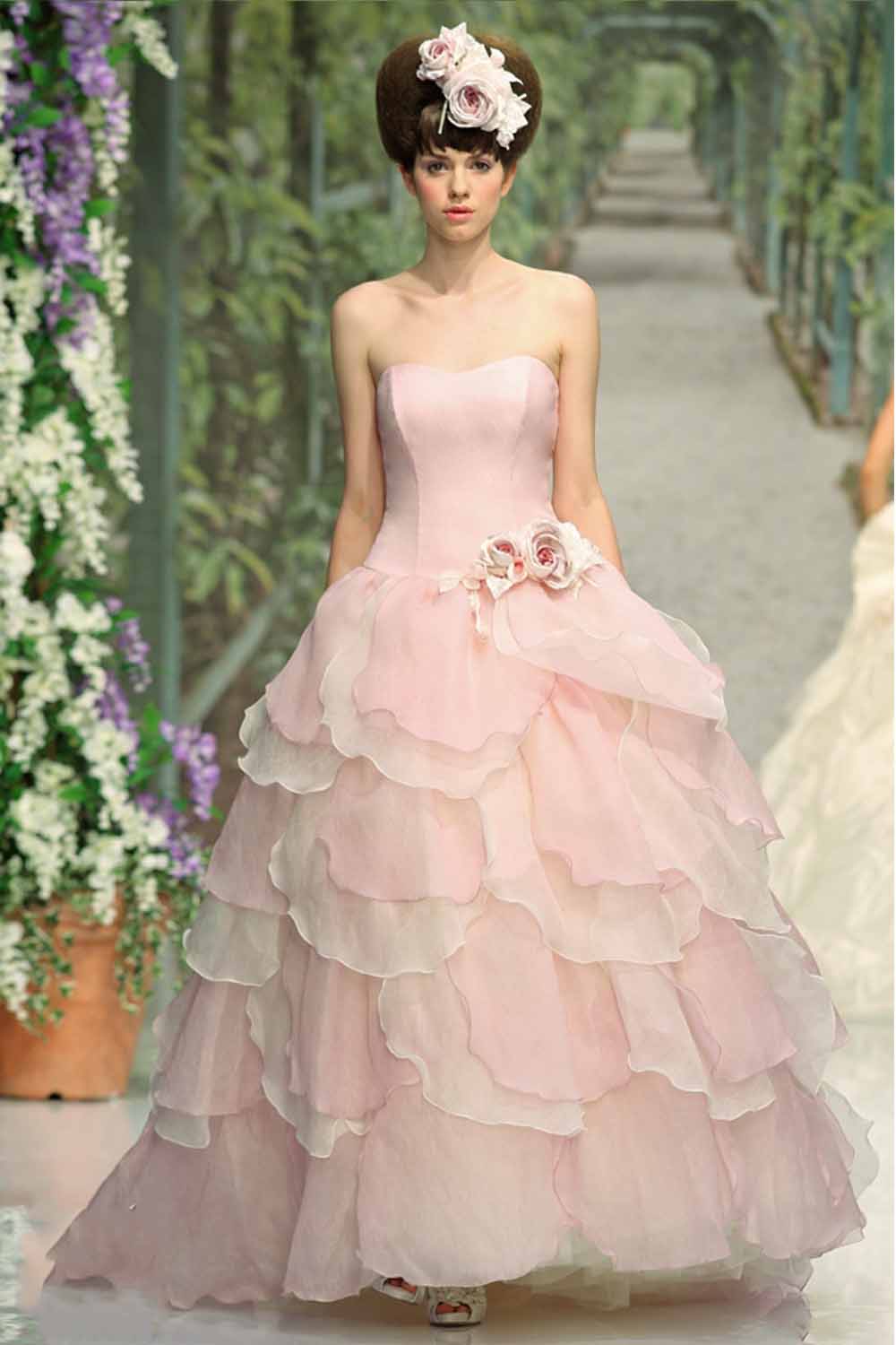 Sweetheart Sleeveless Chiffon Cross Back Colorful Prom Dresses With Ruffles #BK518