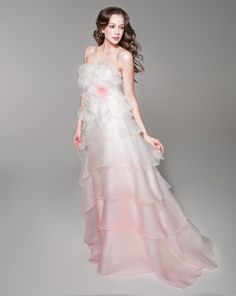 2015 Style Strapless Floor-length Chiffon Bridesmaids Dresses #QB148